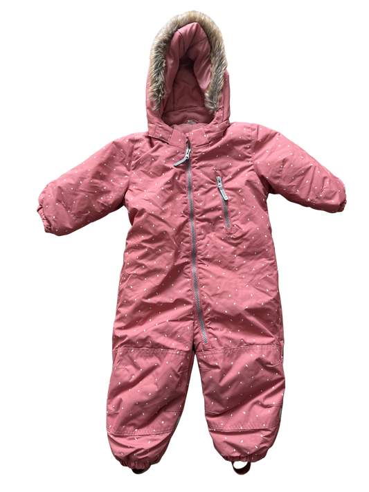 H&M Schneeanzug Jacke rosa weiß 86