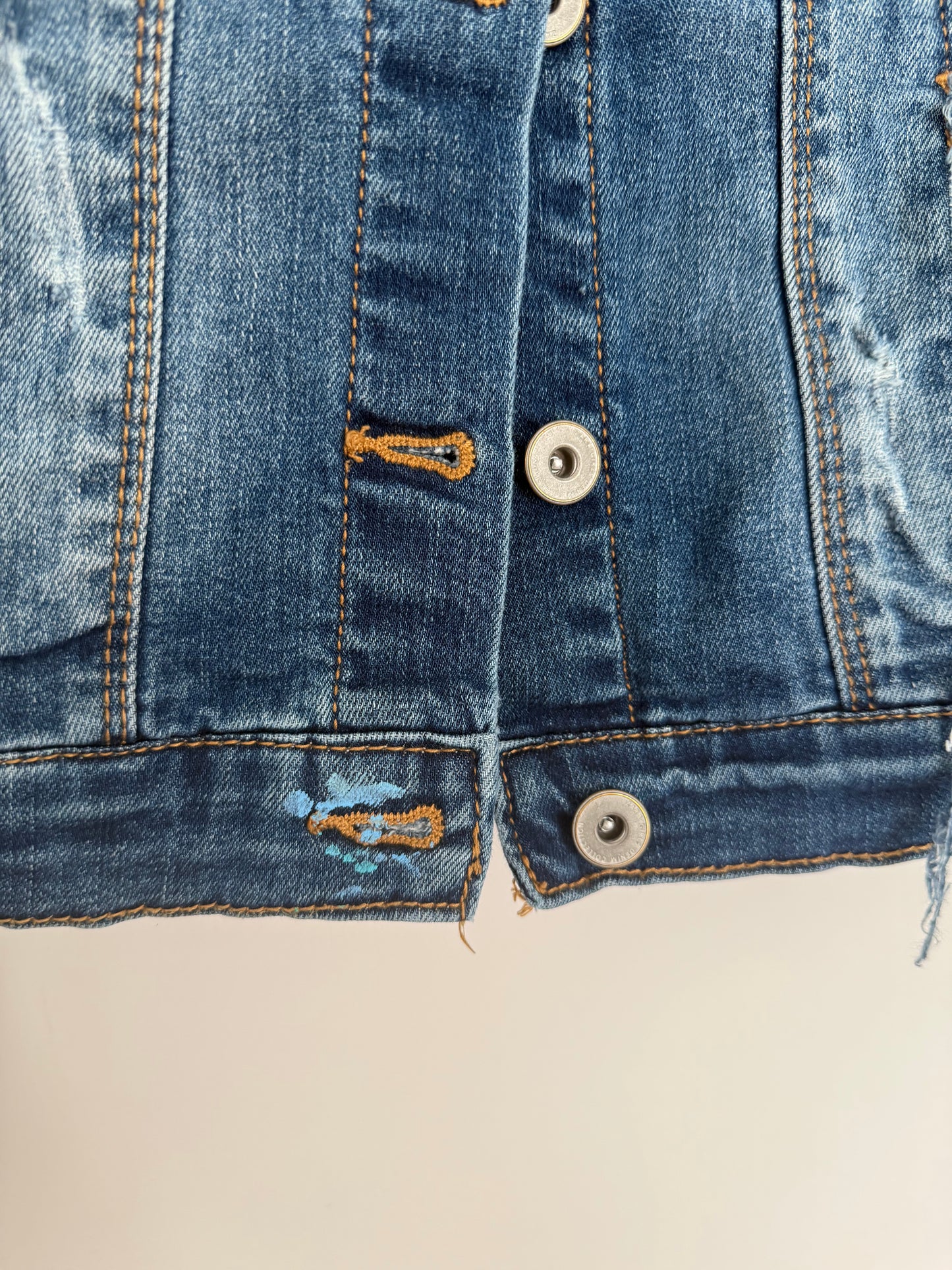 ZARA Jeansjacke usedlook blau  128