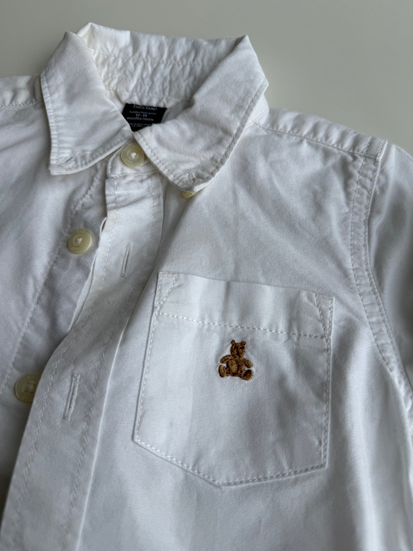 GAP Hemd Oxford Bärchen weiß 80/86