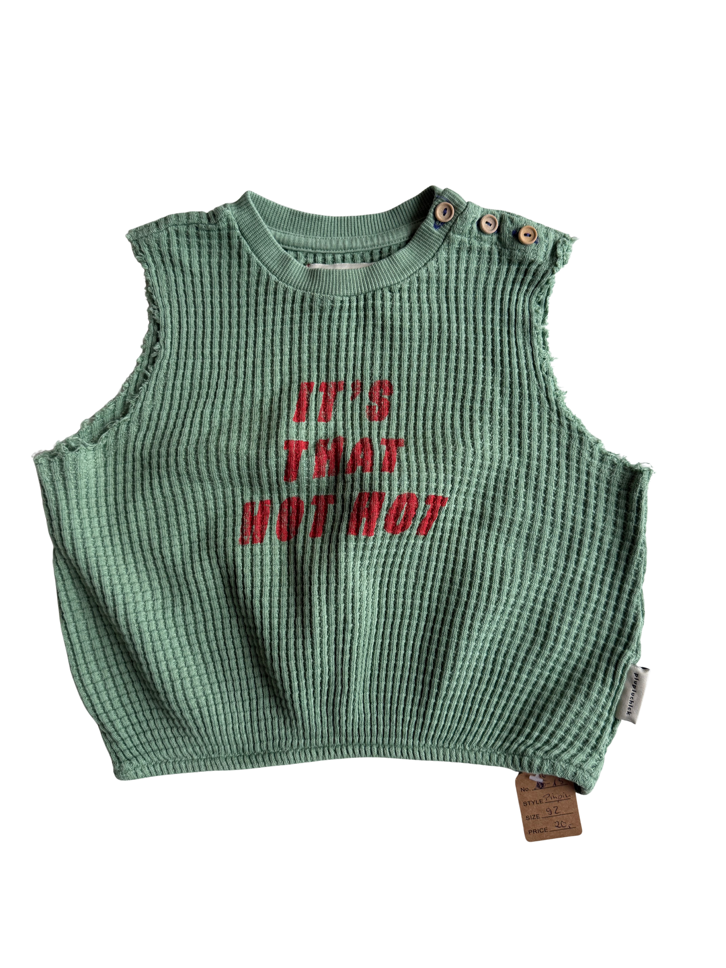 PIUPIUCHICK Pullunder Shirt Waffelstruktur grün 92