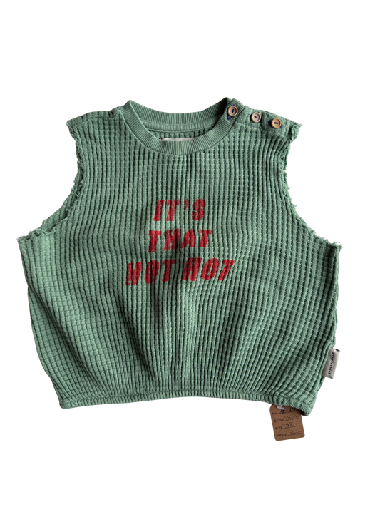 PIUPIUCHICK Pullunder Shirt Waffelstruktur grün 92