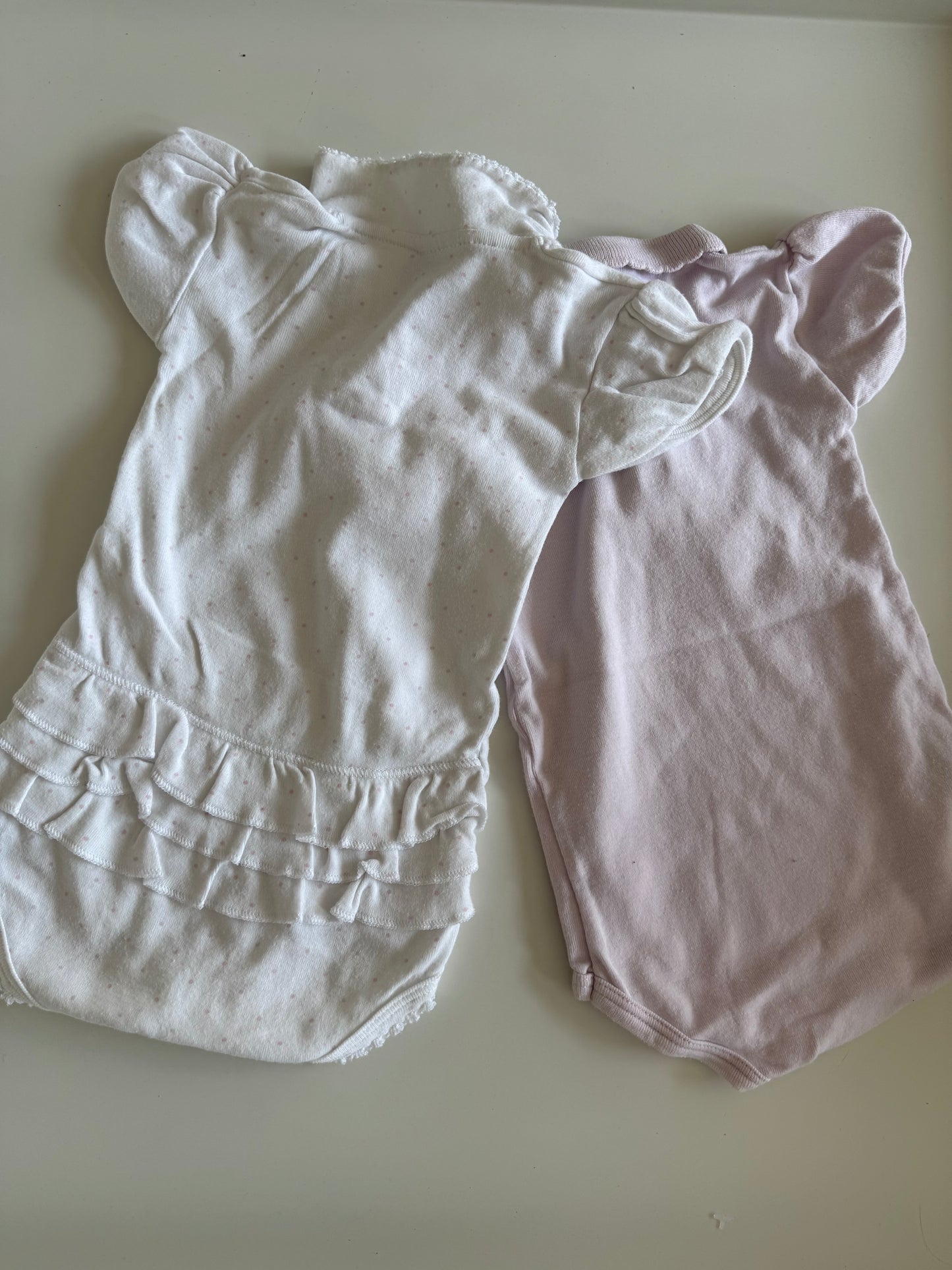 PETIT BATEAU Body Set kurzarm rosa weiß 62/68