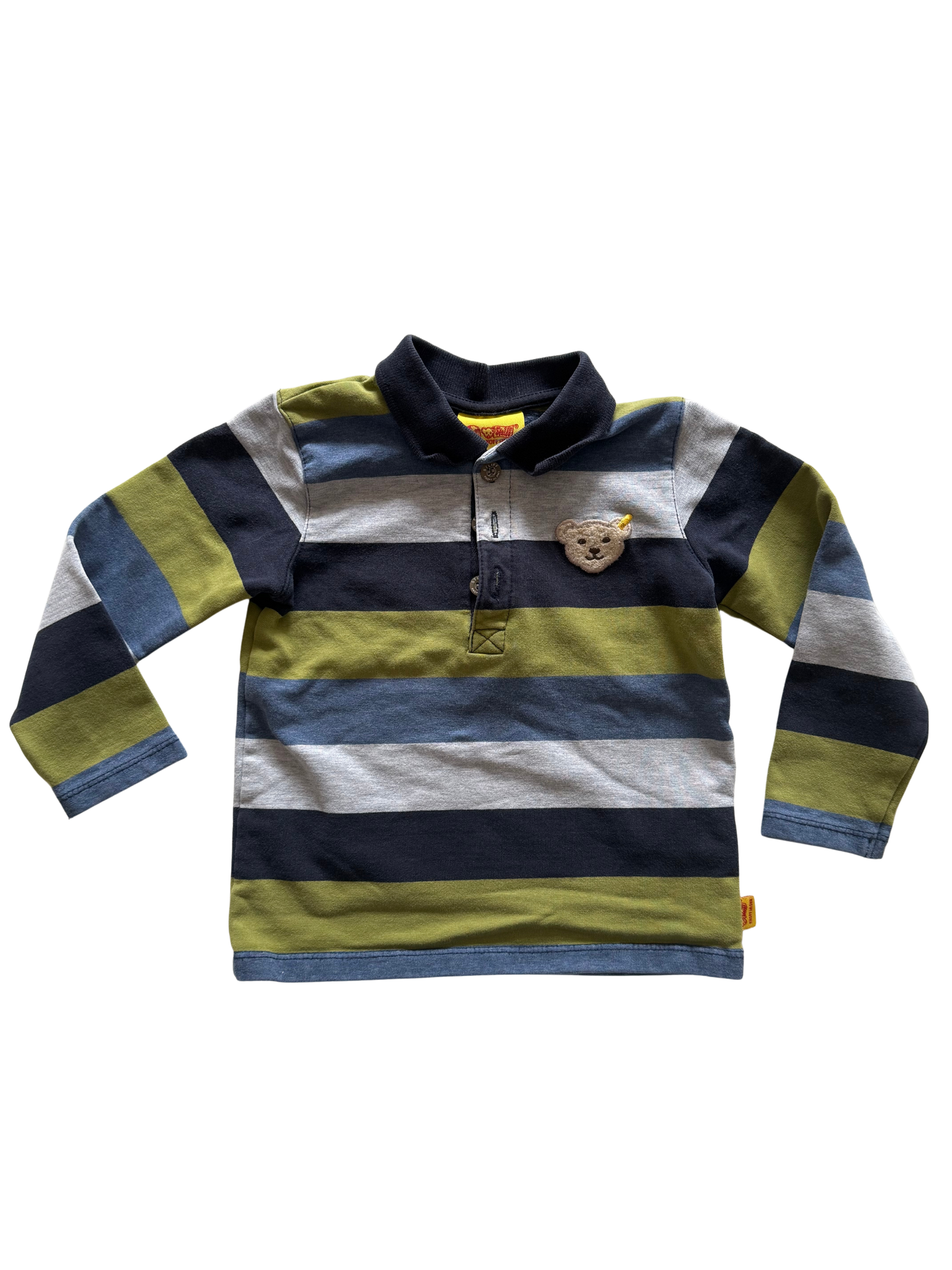 STEIFF Langarmoberteil Polo grün blau 86