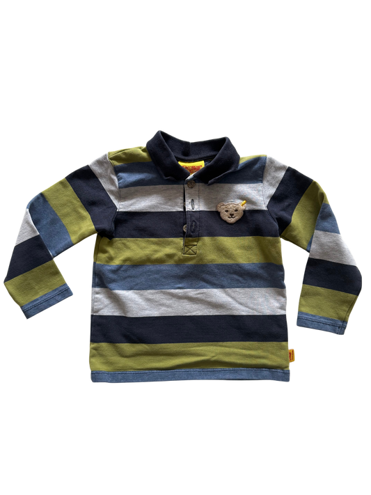 STEIFF Langarmoberteil Polo grün blau 86