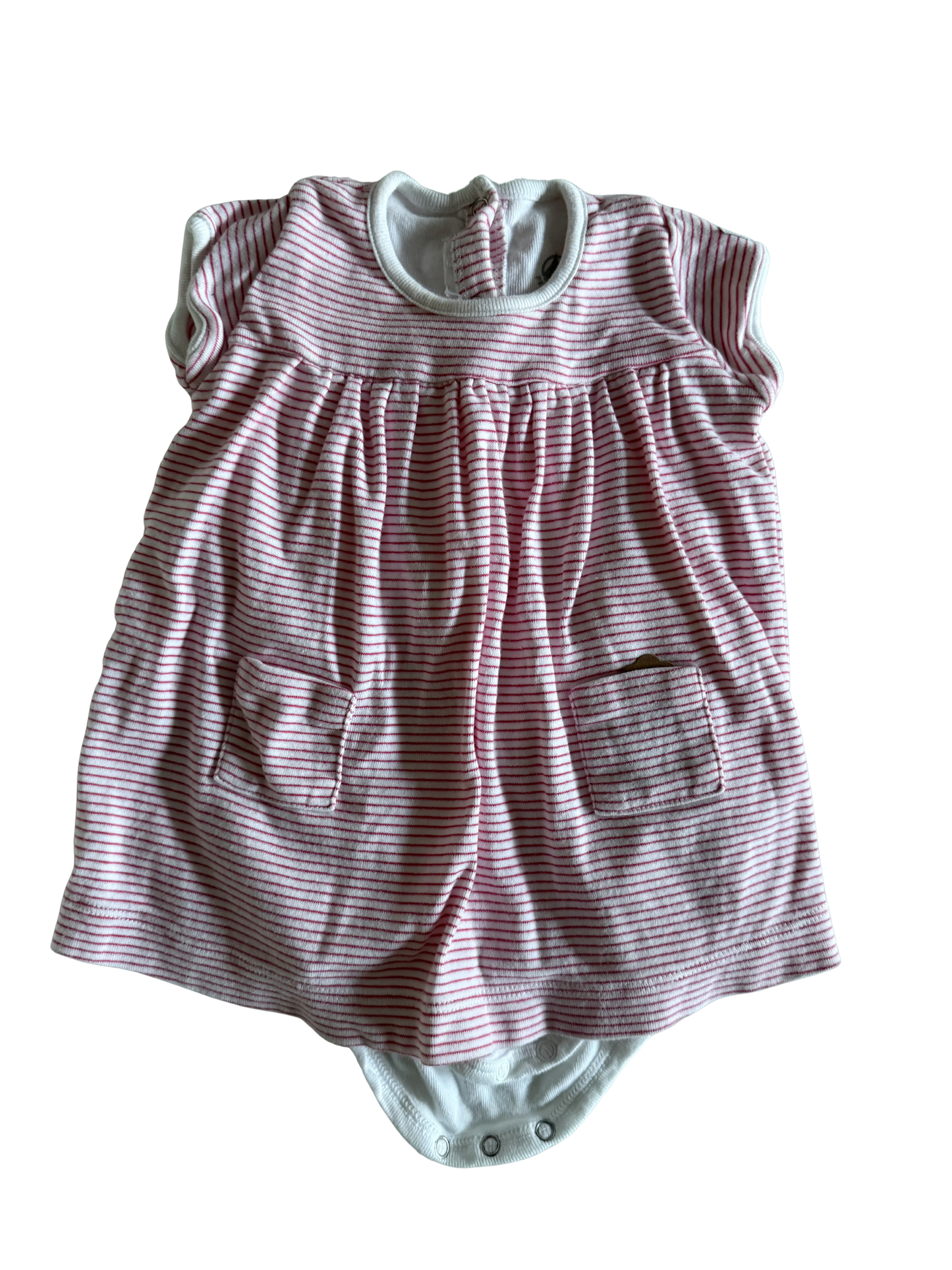 PETIT BATEAU Bodykleid rosa weiß 62/68