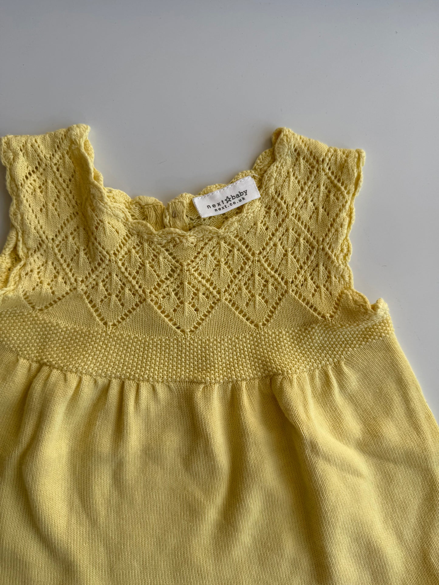 NEXT Kleid Strick gelb 62/68