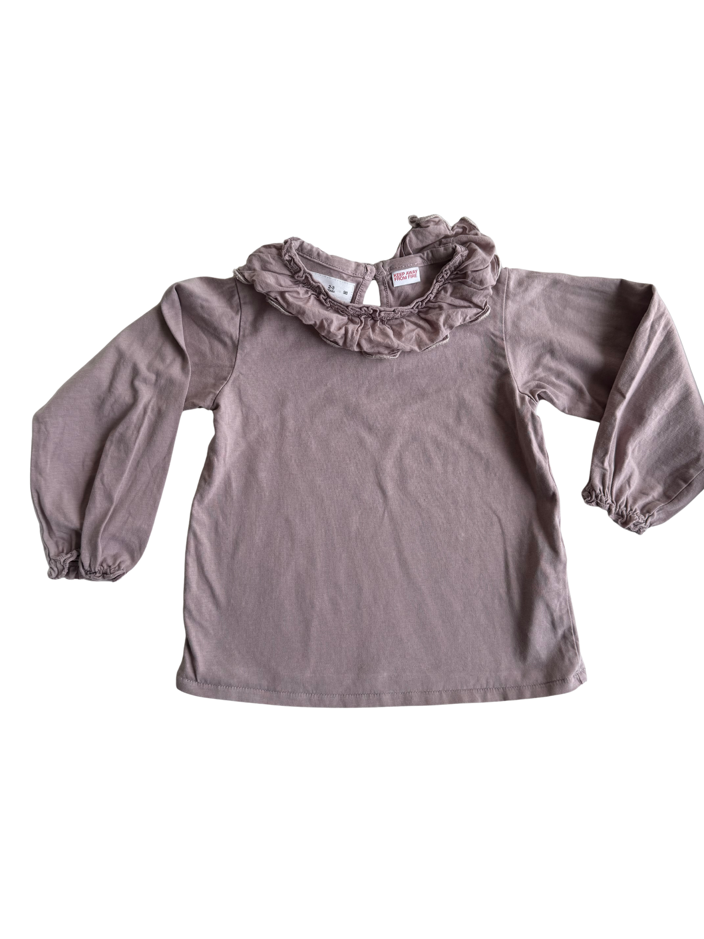 ZARA Langarmshirt Bluse Flieder 98