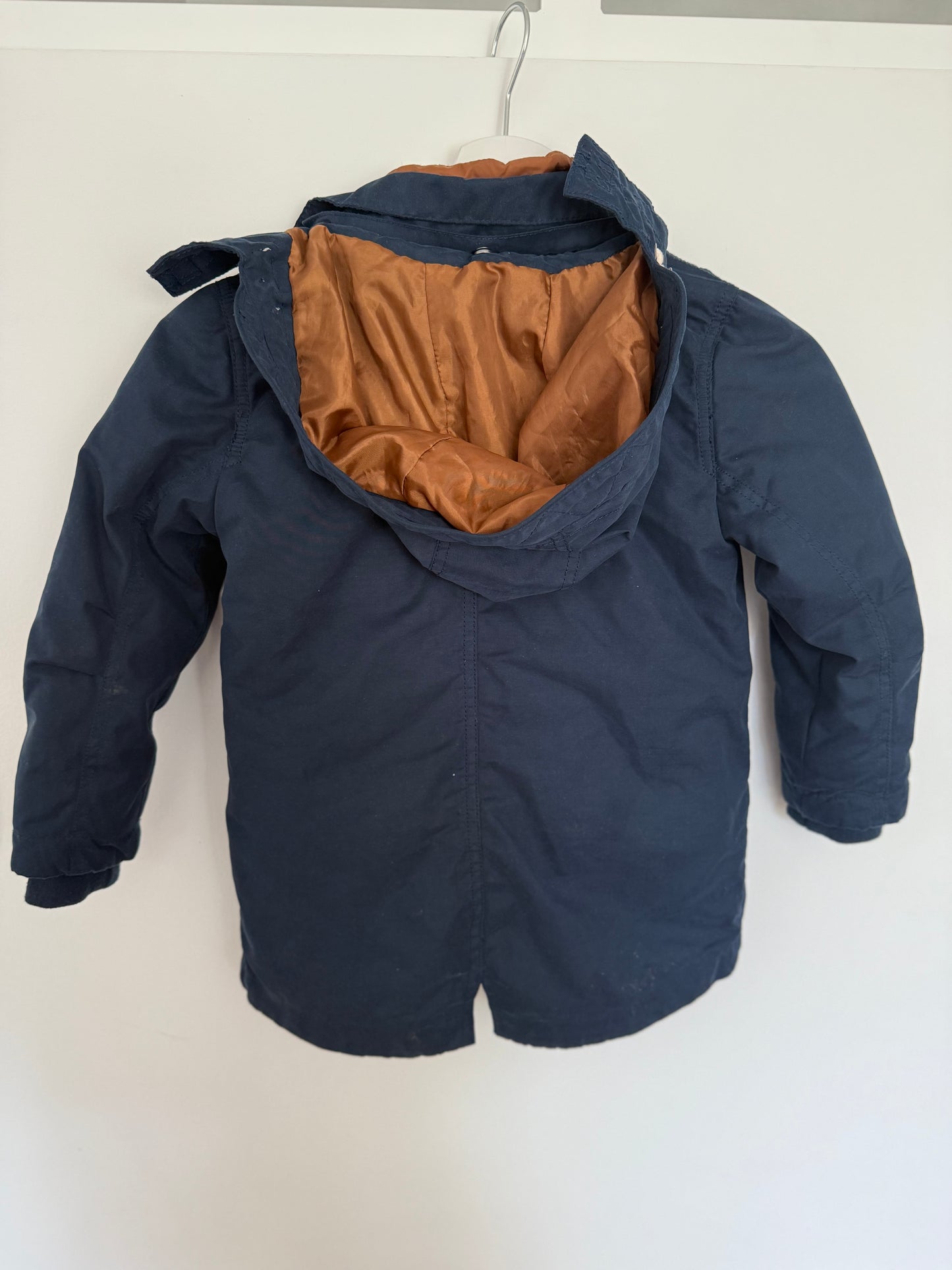 H&M Herbst- und Winterjacke dunkelblau braun 110