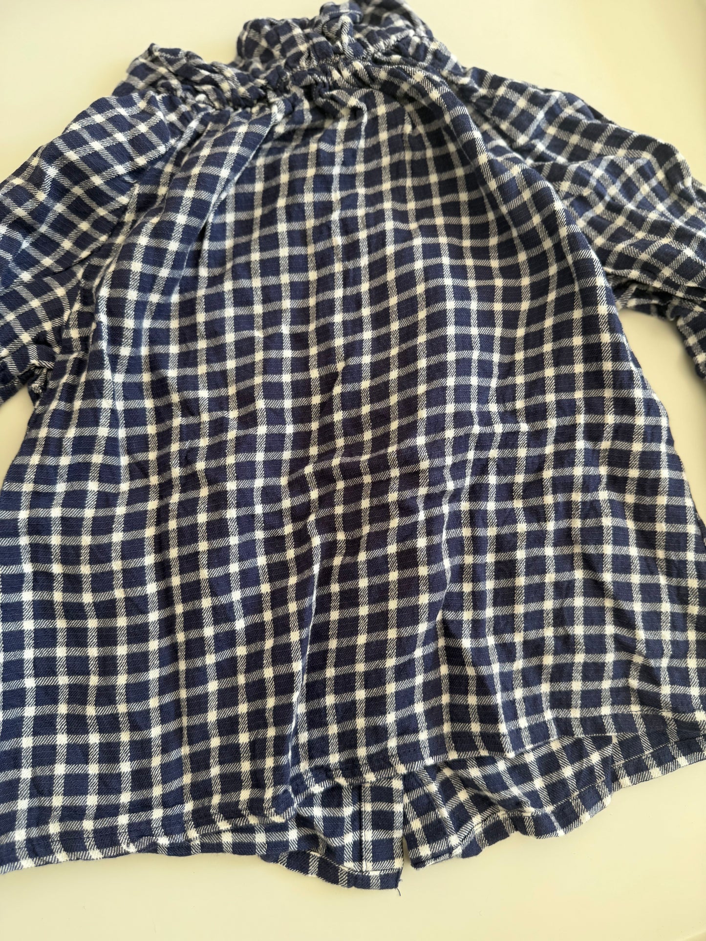 ZARA Bluse blau weiß kariert 110