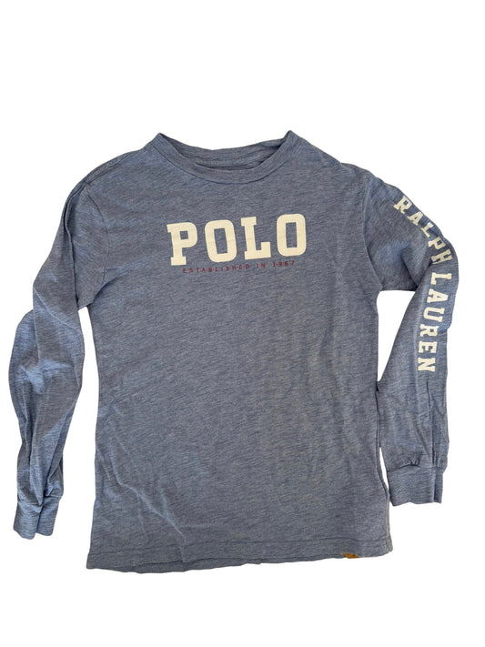 RALPH LAUREN Langarmshirt hellblau meliert 140