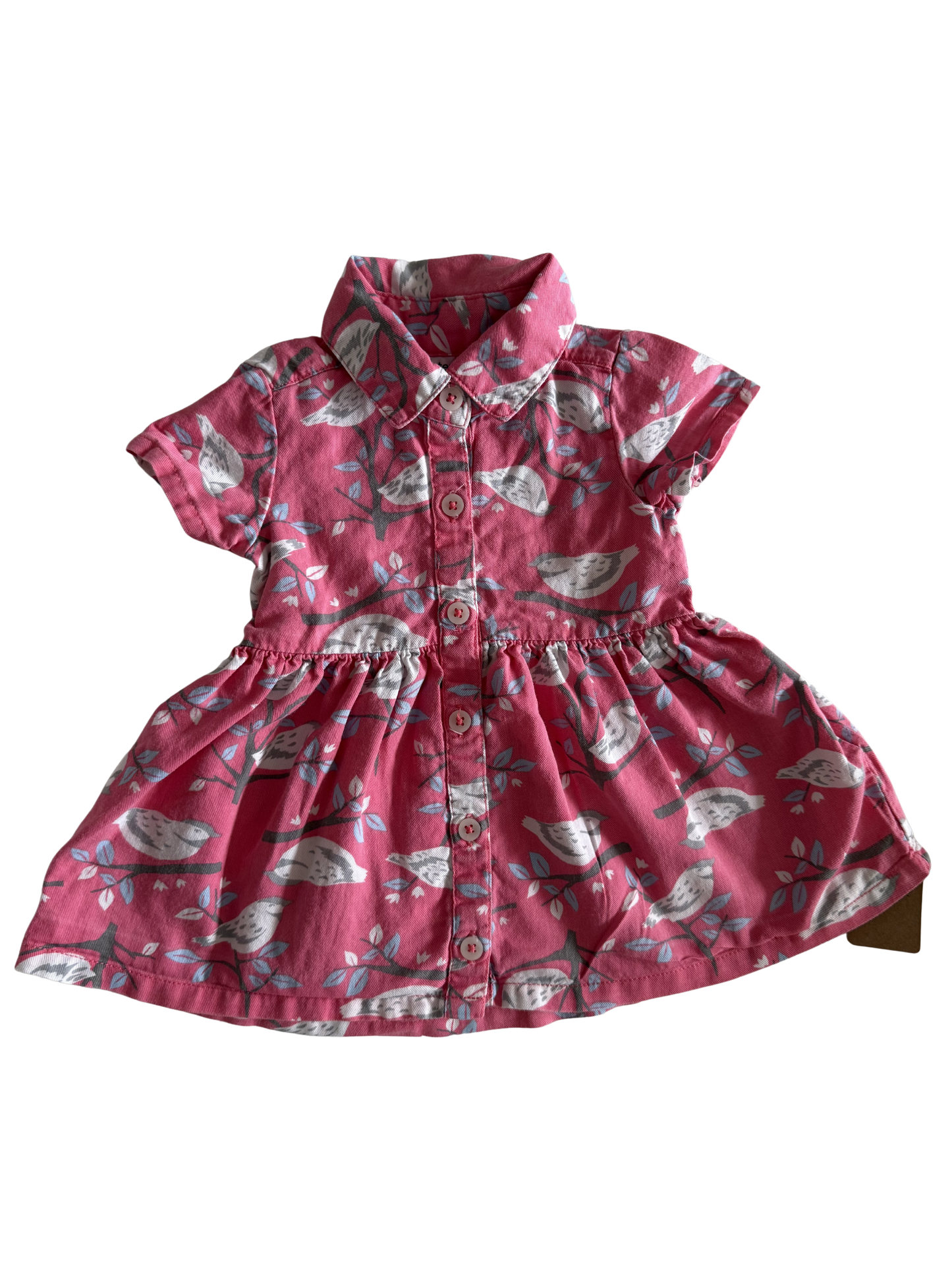 CARTER‘S Kleid kurzarm pink Vögel 62/68