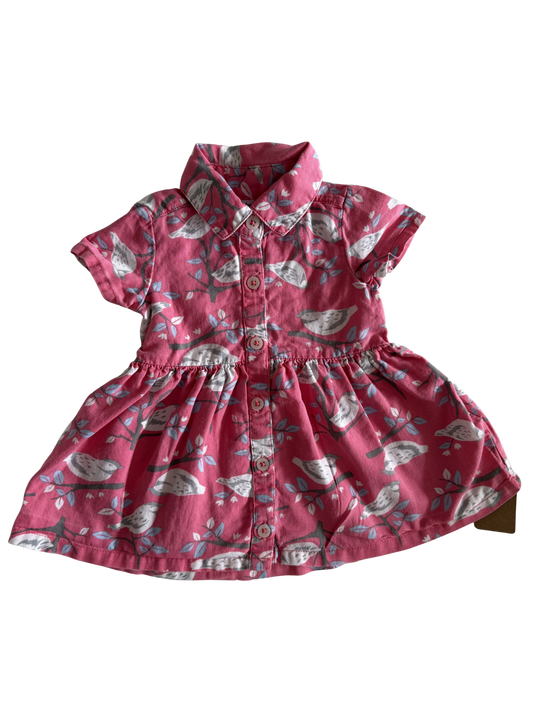 CARTER‘S Kleid kurzarm pink Vögel 62/68