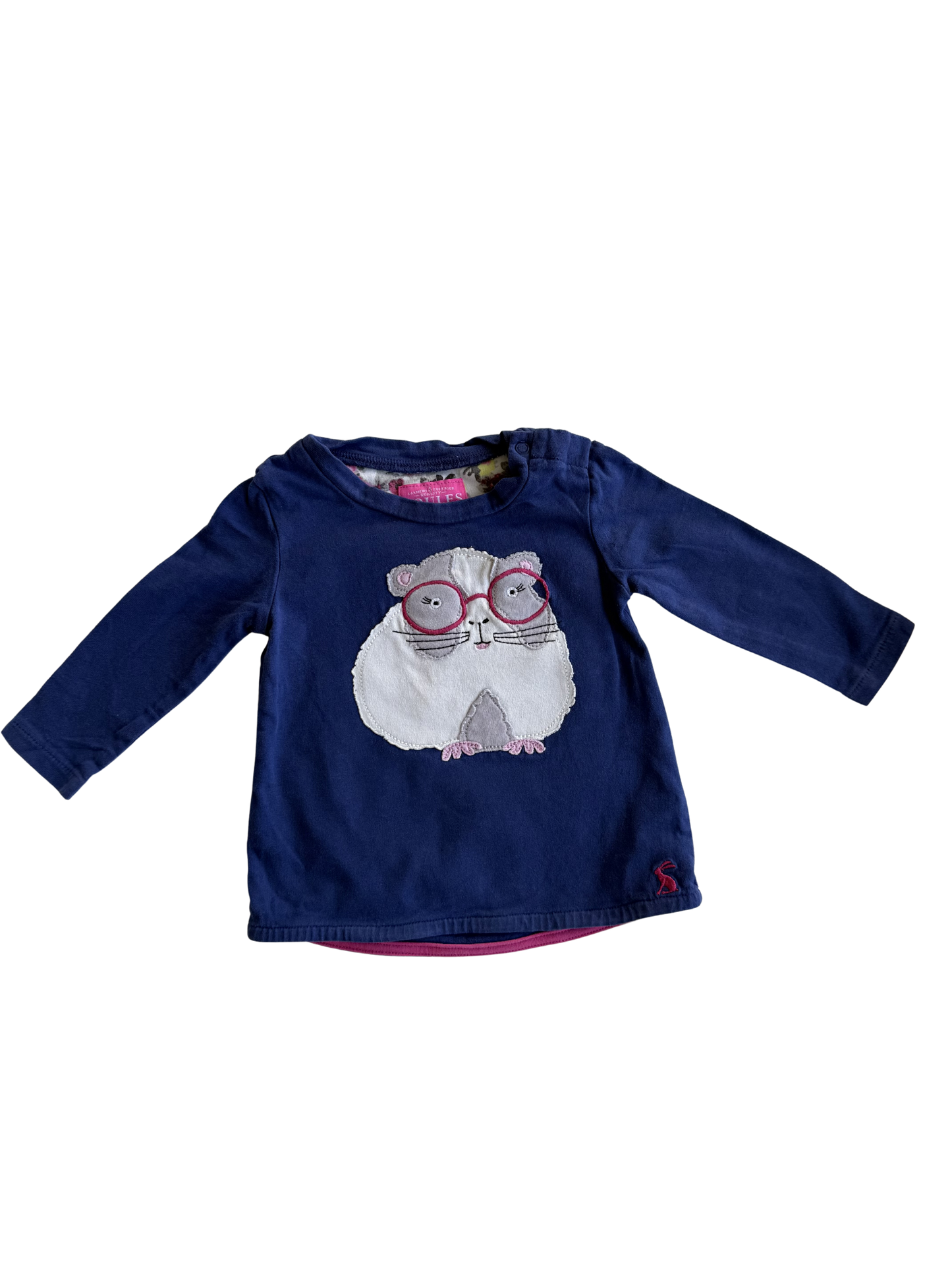 JOULES Langarmshirt Hamster blau 62/68