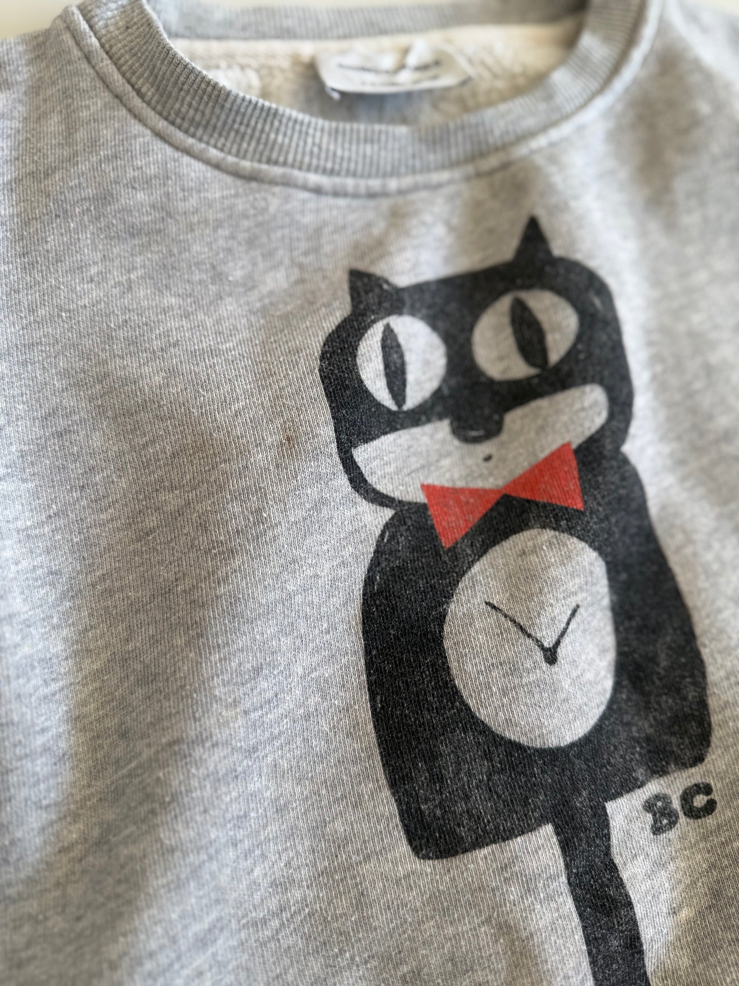 BOBO CHOSES Sweatshirt grau Katze 98