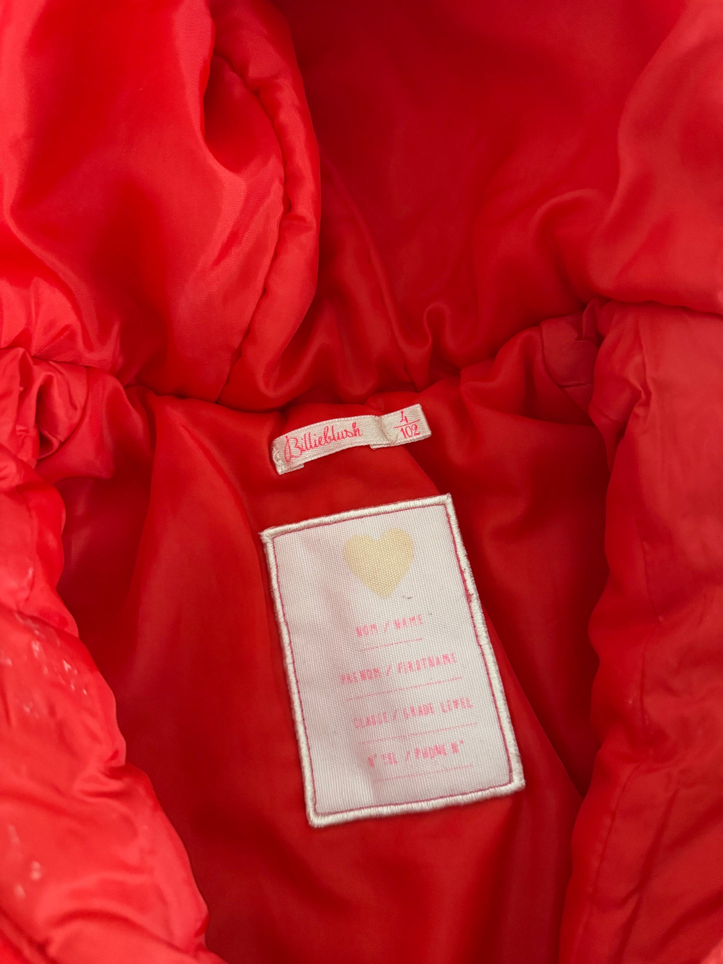 BILLIEBLUSH Übergangsjacke Herzen rot 98/104