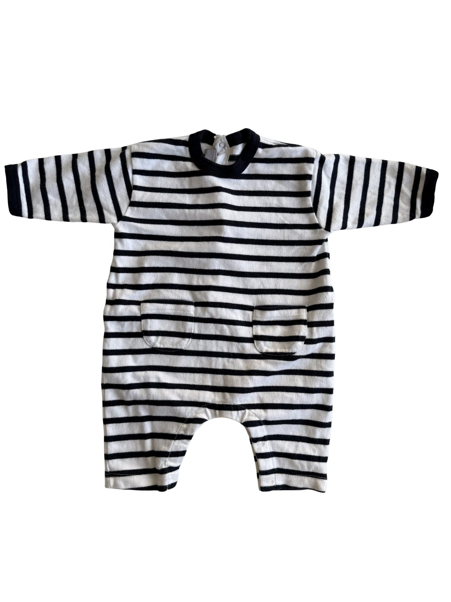 PETIT BATEAU Strampler gestreift blau weiß 56/62