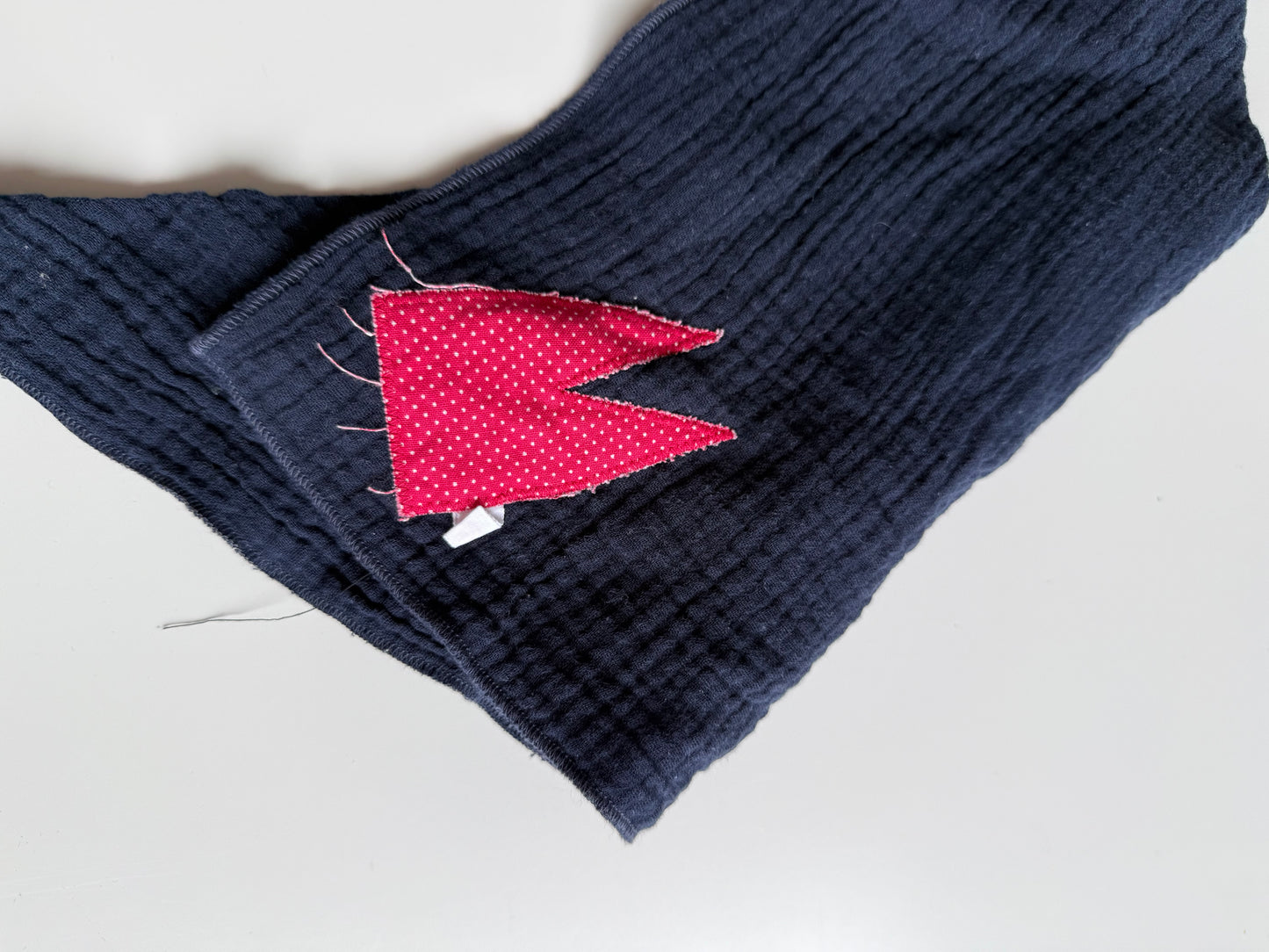 HANDMADE Halstuch Musselin Kölner Dom dunkelblau rot