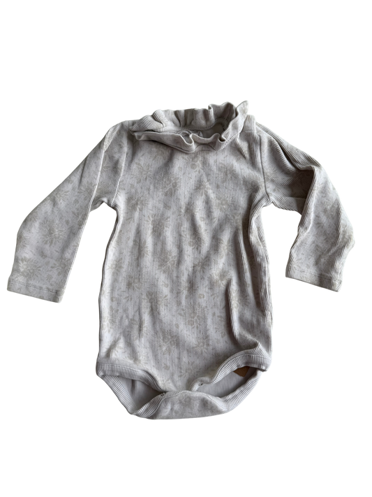 LEEVJE Body Ripp Blümchen beige 86/92
