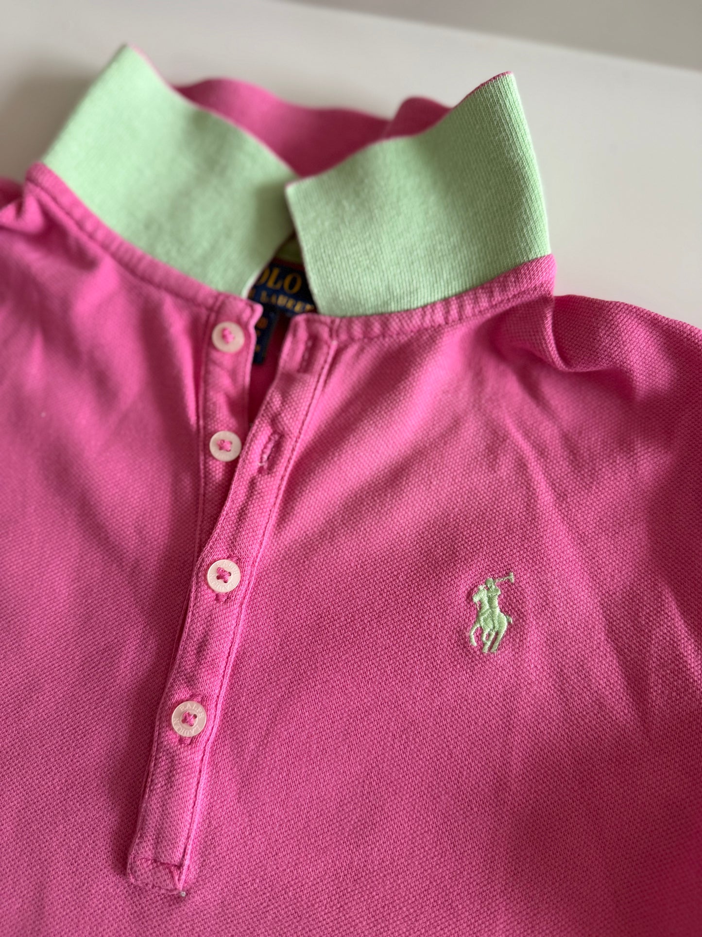 RALPH LAUREN Poloshirt pink grün 128/134