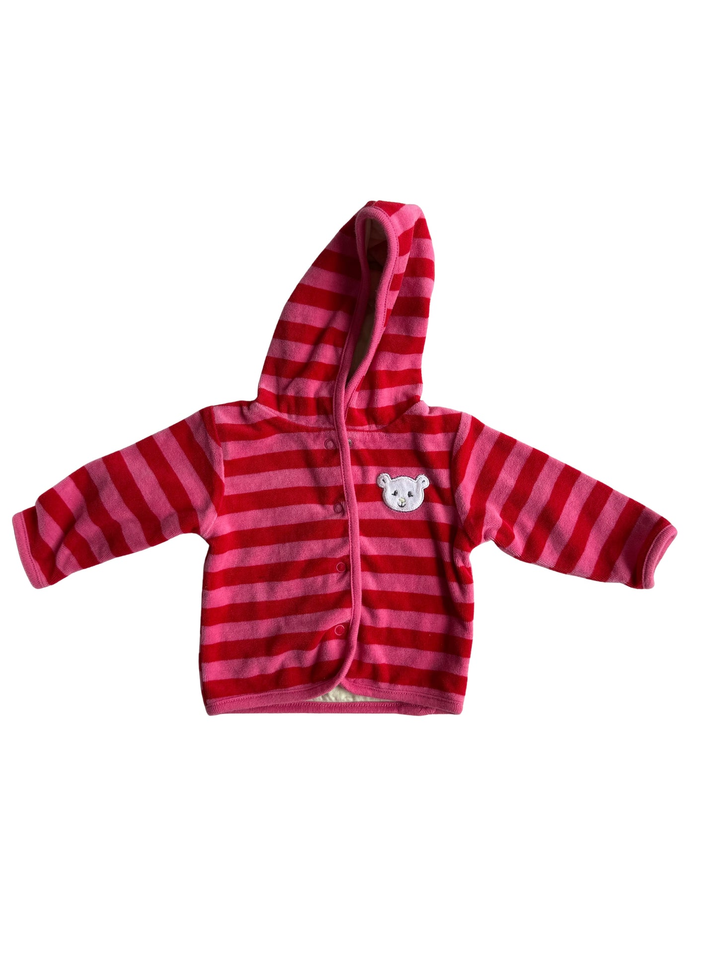 C&A Sweatjacke Nicki Strickjacke Bärchen rot pink 62