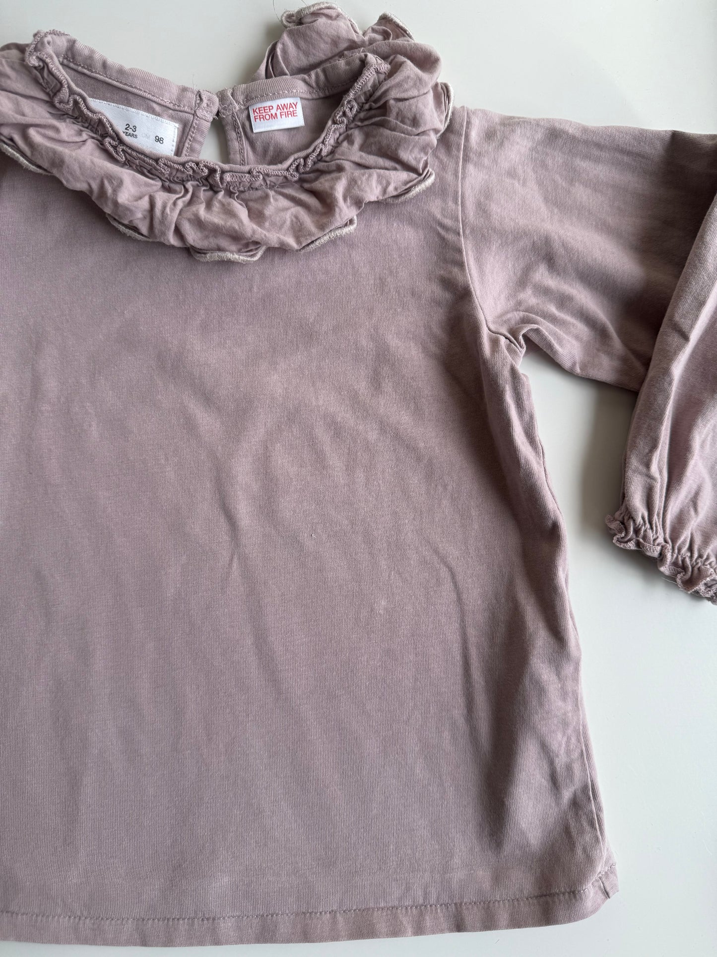 ZARA Langarmshirt Bluse Flieder 98
