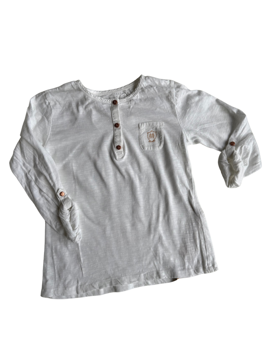 MASSIMO DUTTI Langarmshirt weiß 110/116