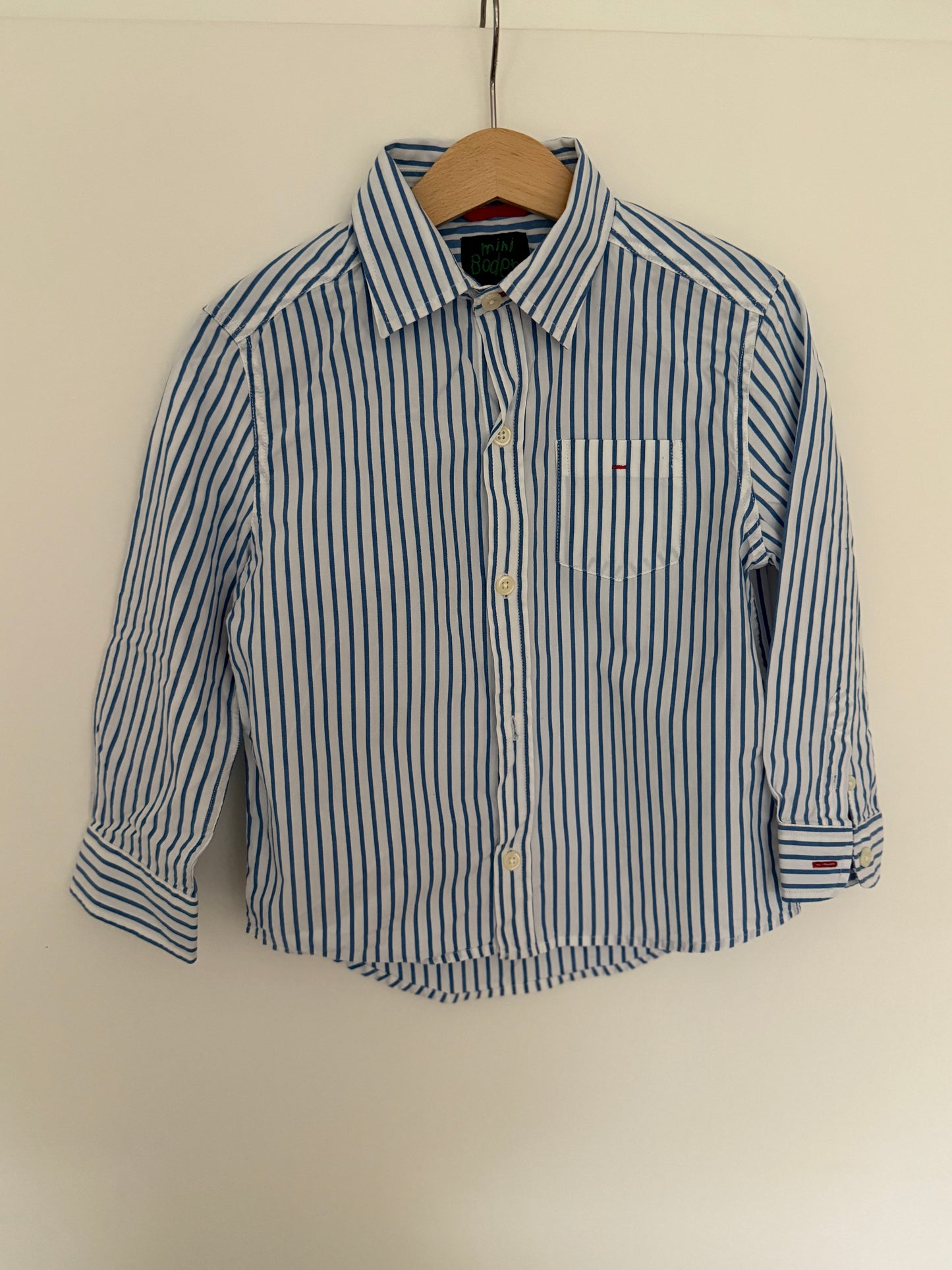 MINI BODEN Hemd blau weiß 98/104