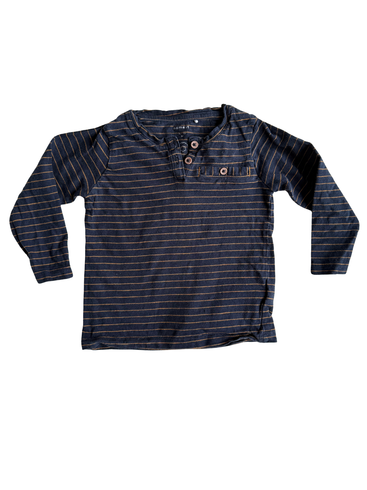 NAME IT Langarmshirt gestreift dunkelblau braun 92