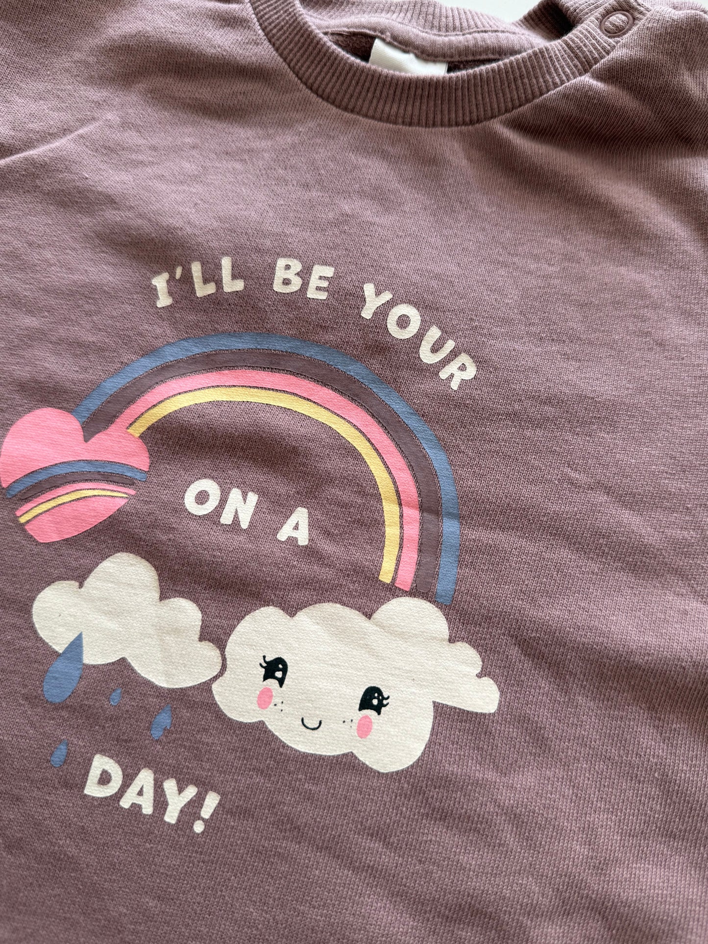 H&M Sweatshirt Regenbogen altrosa 86