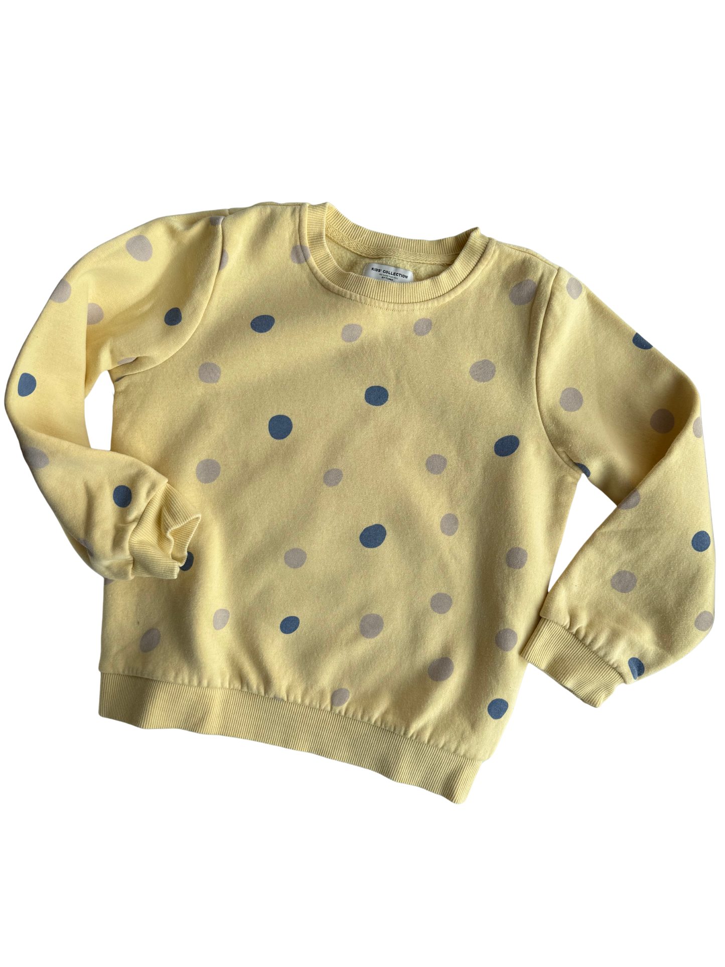 TCHIBO Sweatshirt bunt gepunktet gelb 122/128
