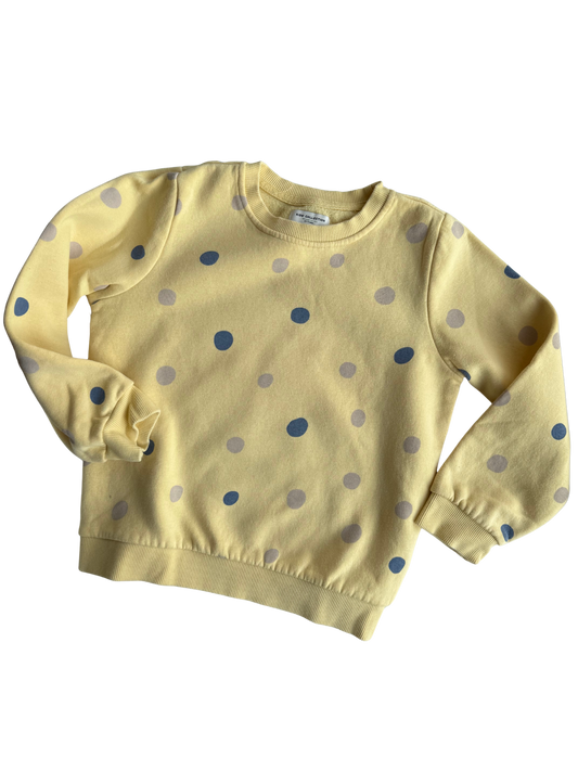 TCHIBO Sweatshirt bunt gepunktet gelb 122/128