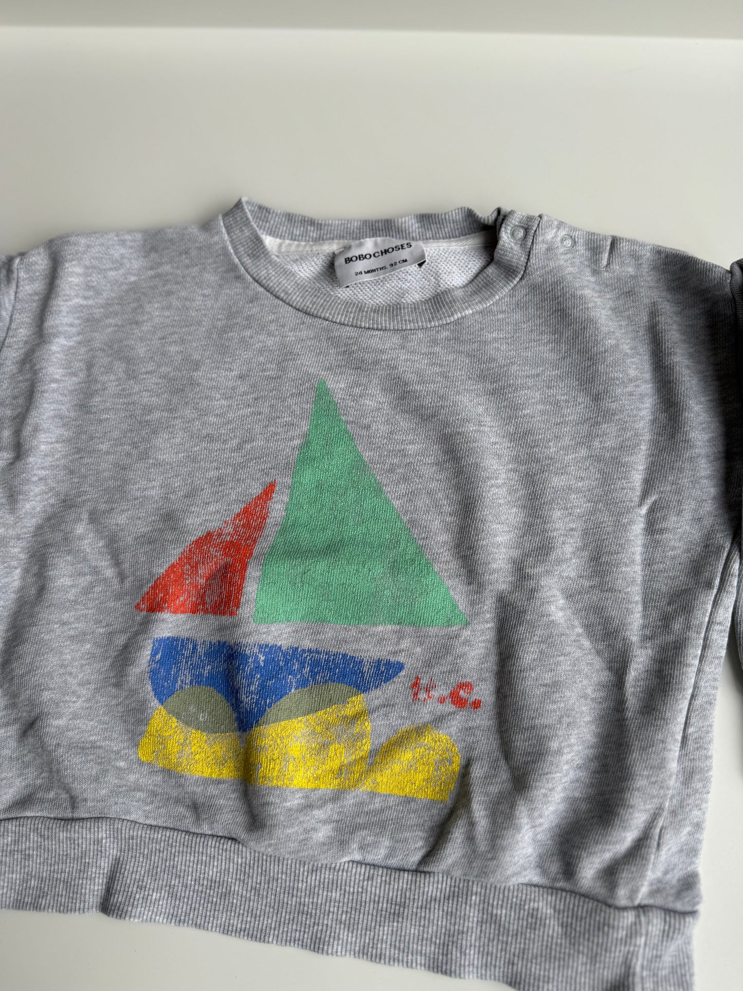 BOBO CHOSES Sweatshirt Segelboot grau 92