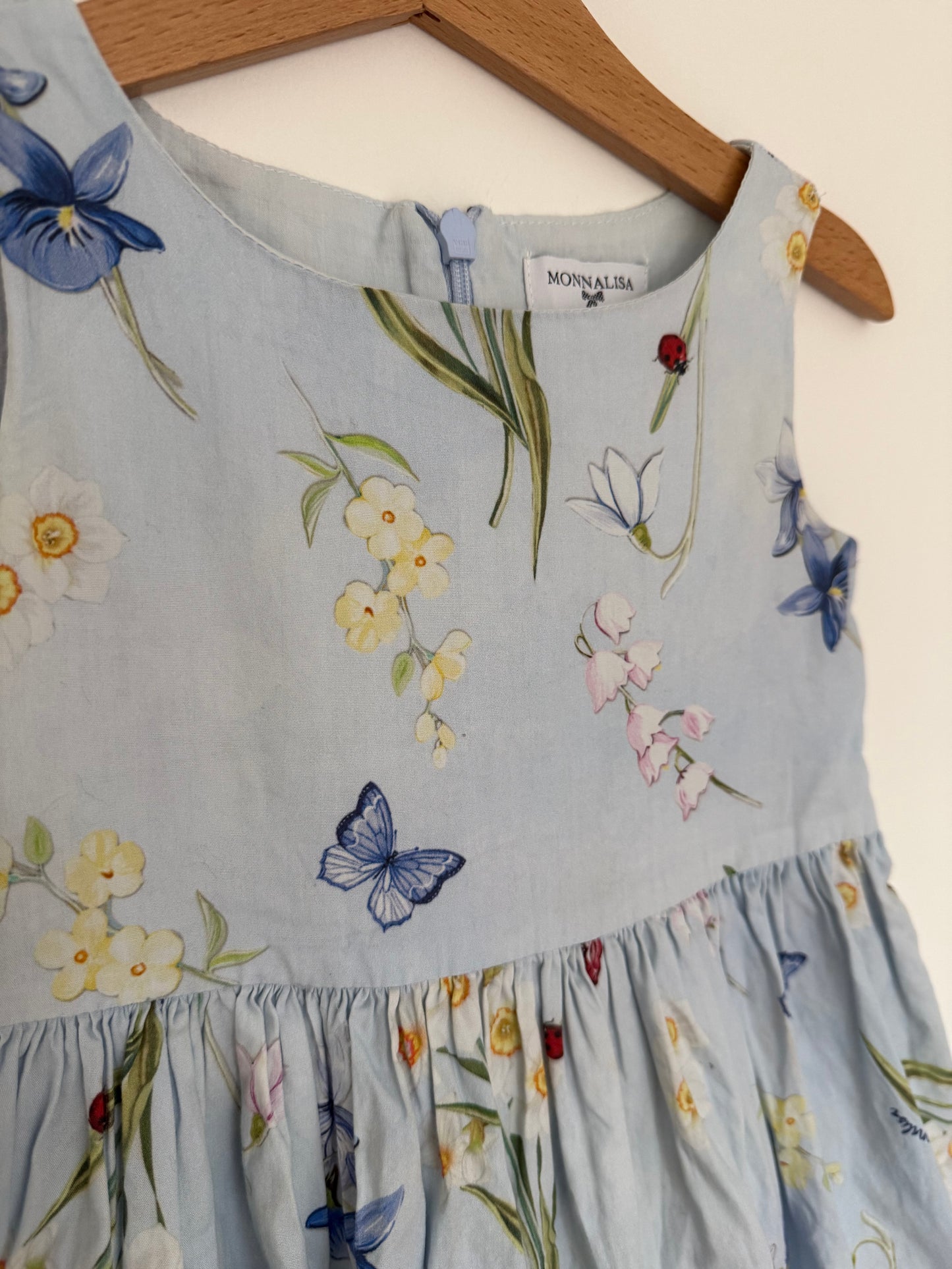 MONNALISA Kleid Sommer Blumen hellblau 104