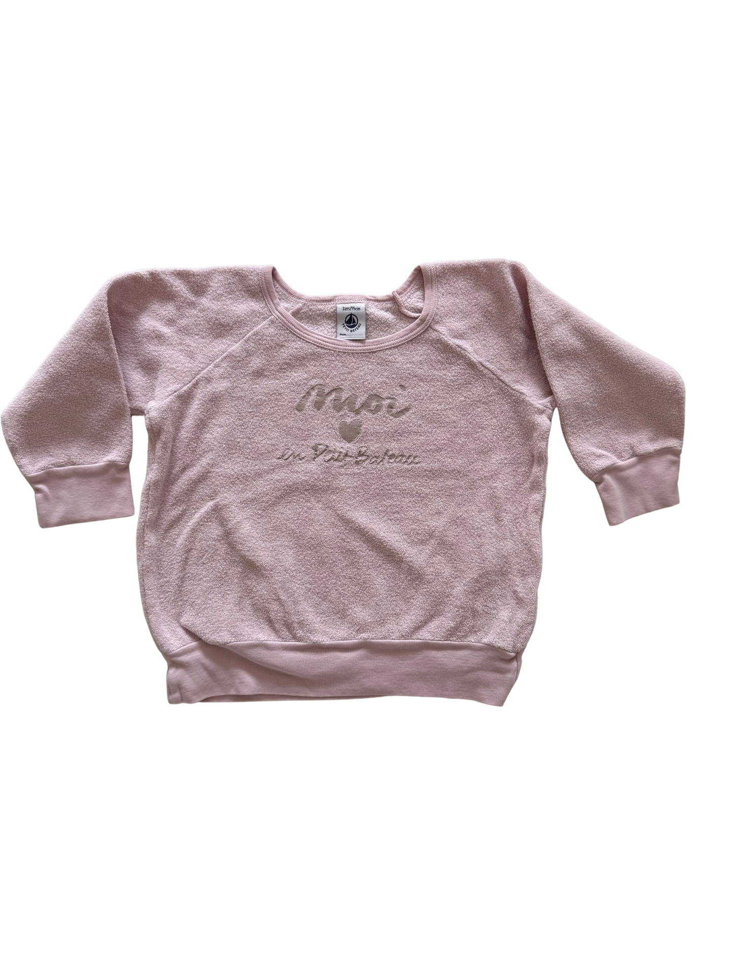 PETIT BATEAU Sweatshirt Frottee rosa 92/98