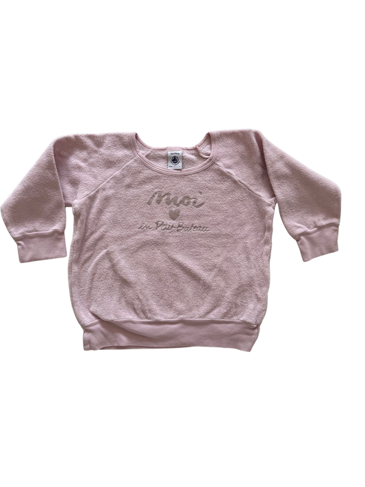 PETIT BATEAU Sweatshirt Frottee rosa 92/98