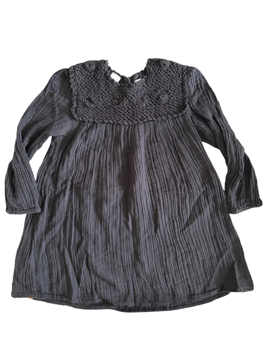 MANGO Kleid Musselin dunkelgrau 110