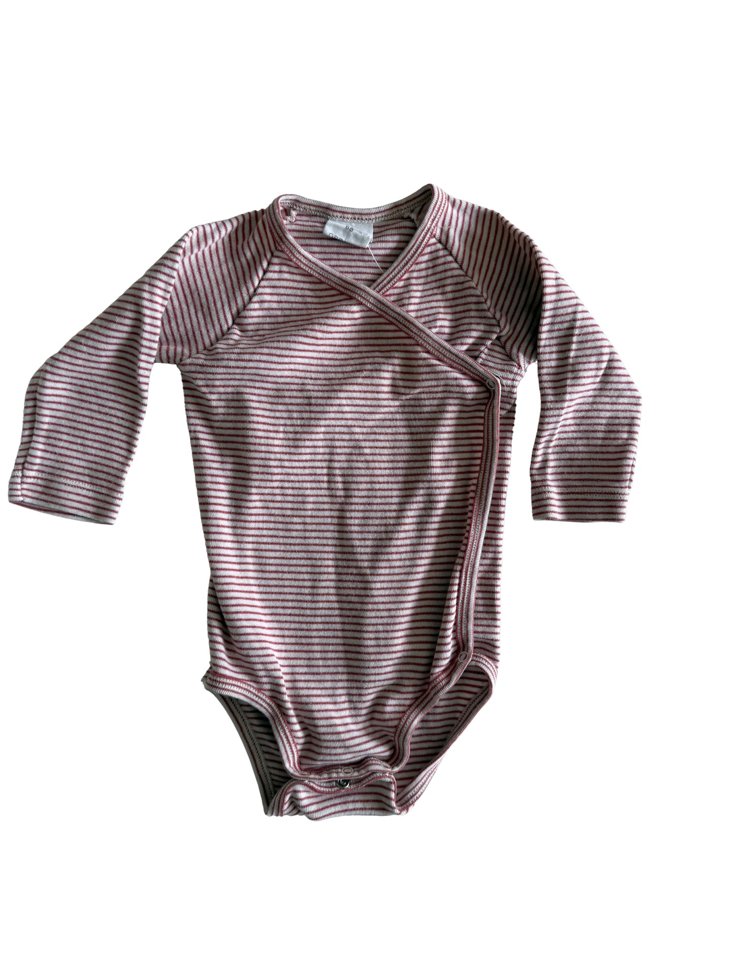 SANETTA Wickelbody altrosa-rot weiß gestreift 68