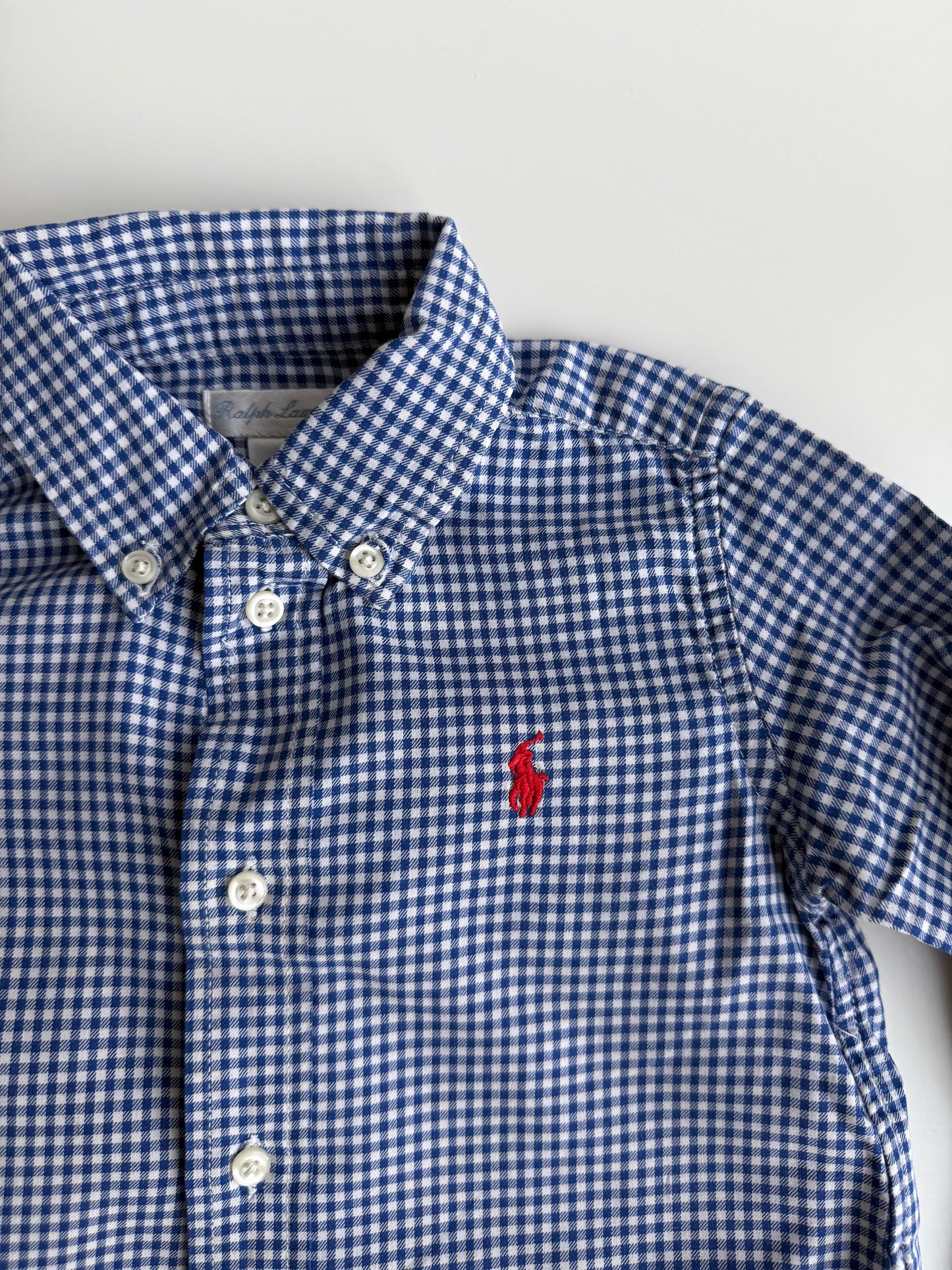 RALPH LAUREN Hemd blau weiß kariert 86