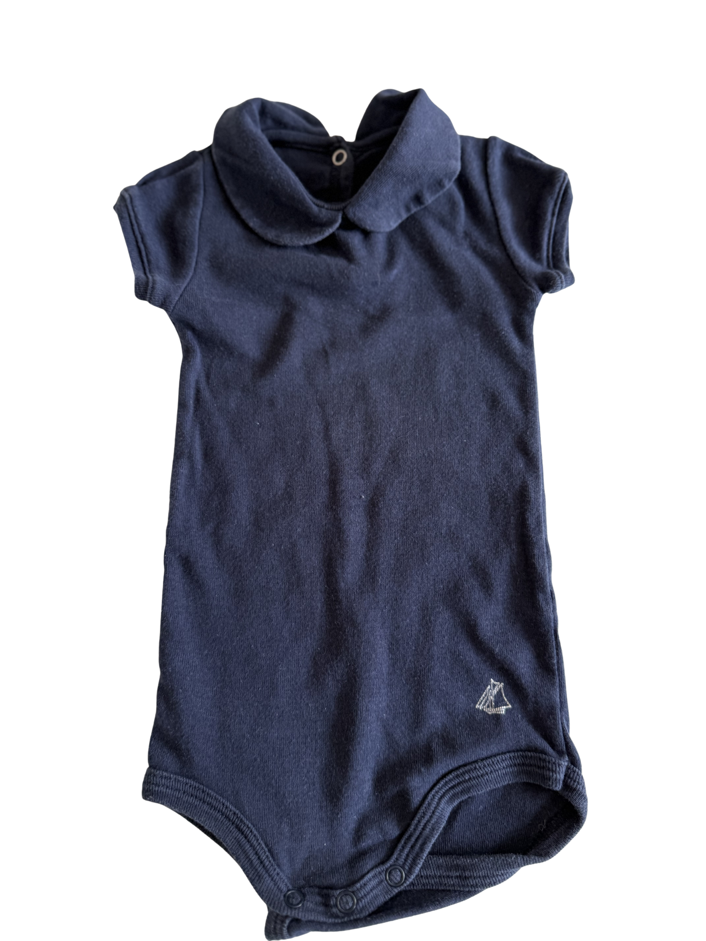 PETIT BATEAU Body kurzarm Kragen dunkelblau 62/68