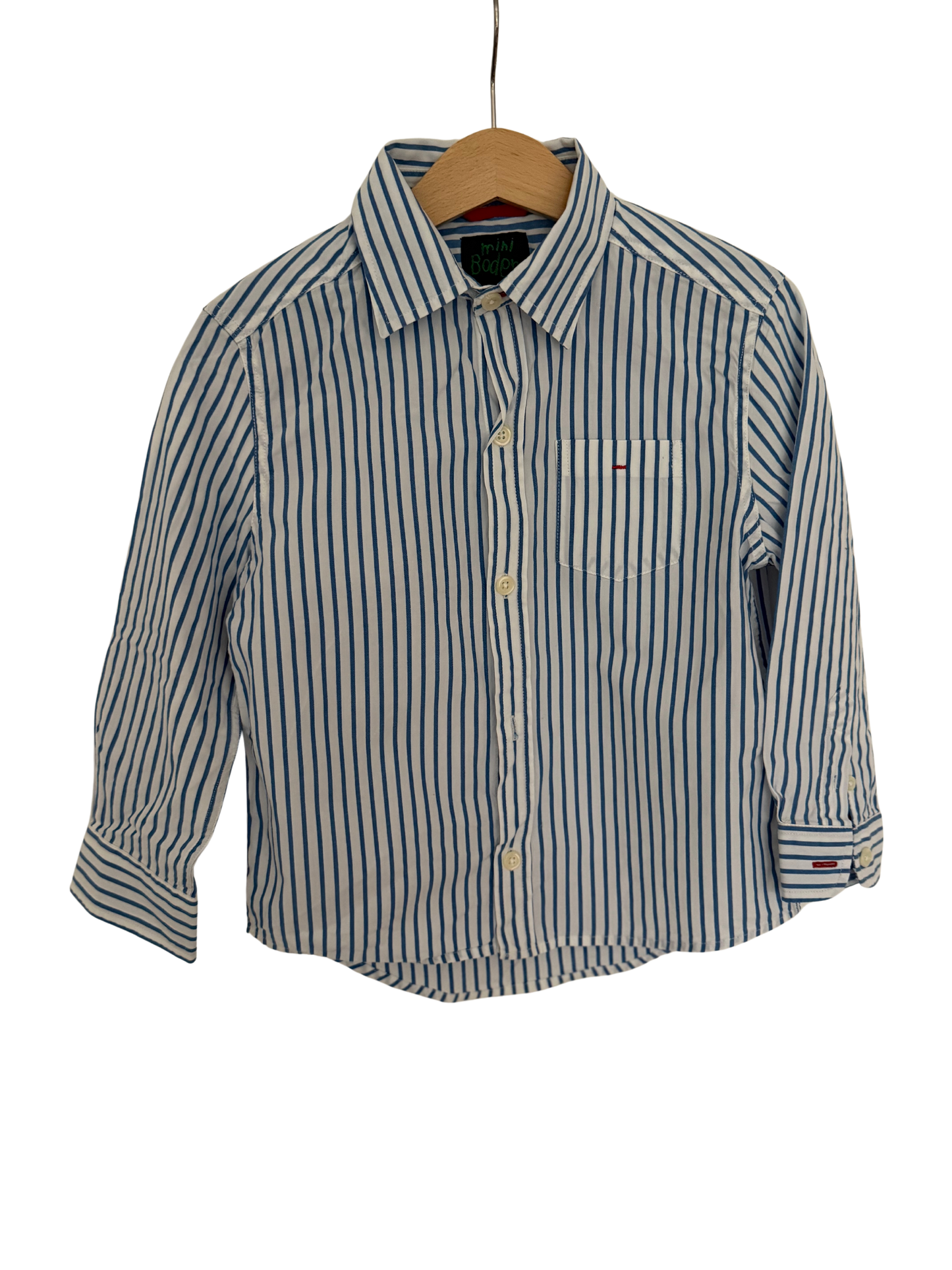 MINI BODEN Hemd blau weiß 98/104