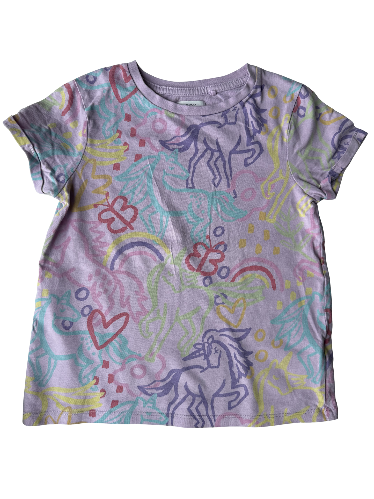 NEXT T-Shirt Einhörner lila bunt 116