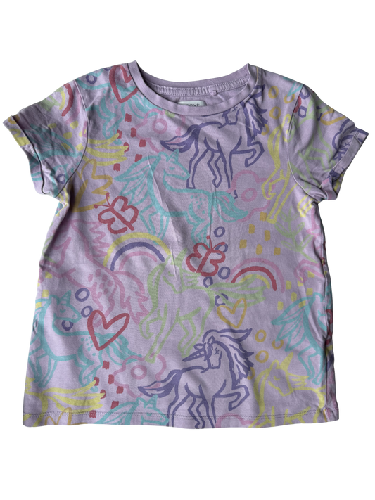 NEXT T-Shirt Einhörner lila bunt 116