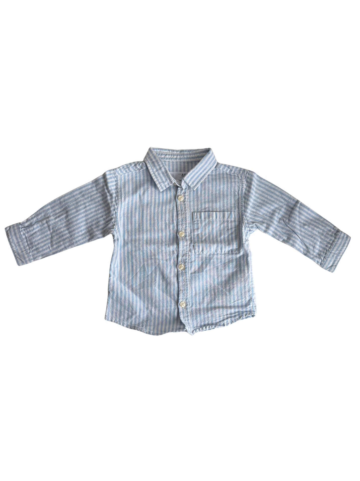 ZARA Oxford Hemd blau weiß gestreift 80