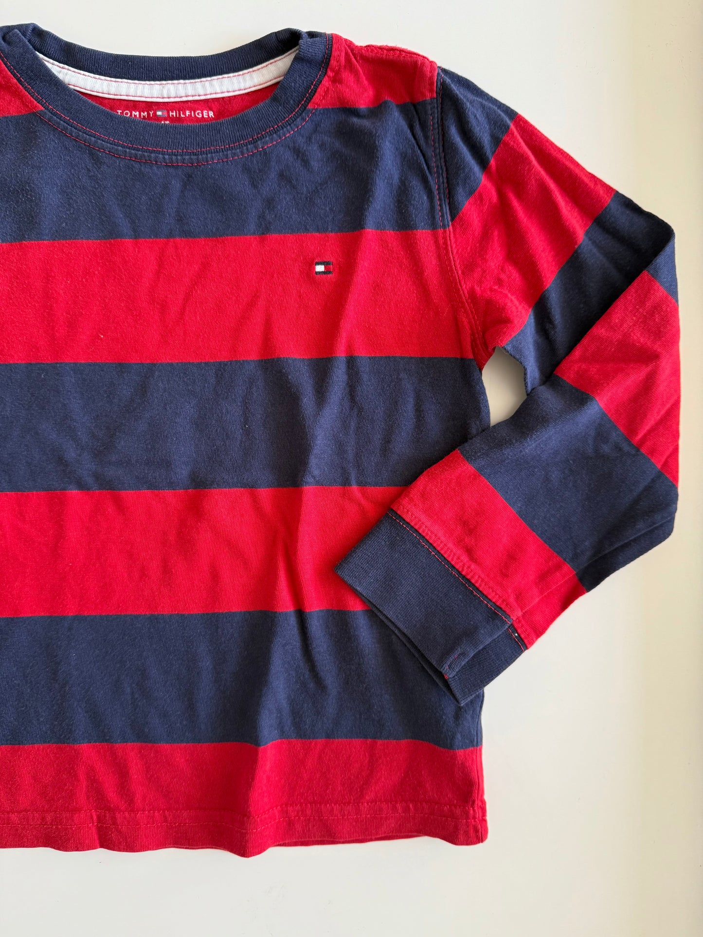 TOMMY HILFIGER Langarmshirt rot blau 104