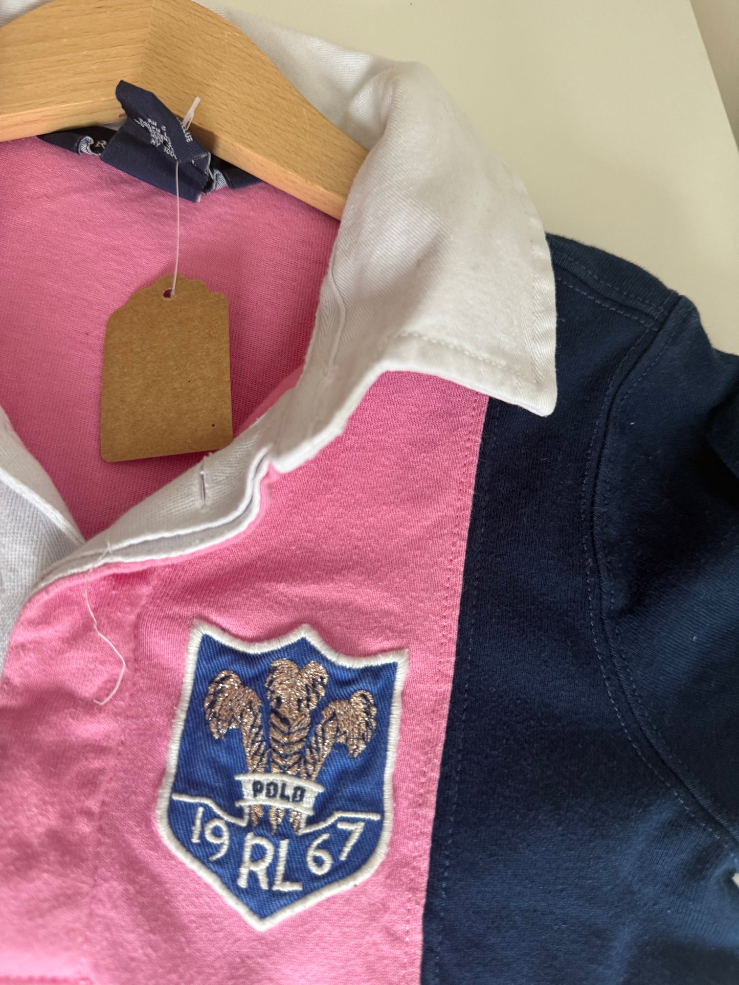 RALPH LAUREN Kleid Polo pink blau 122