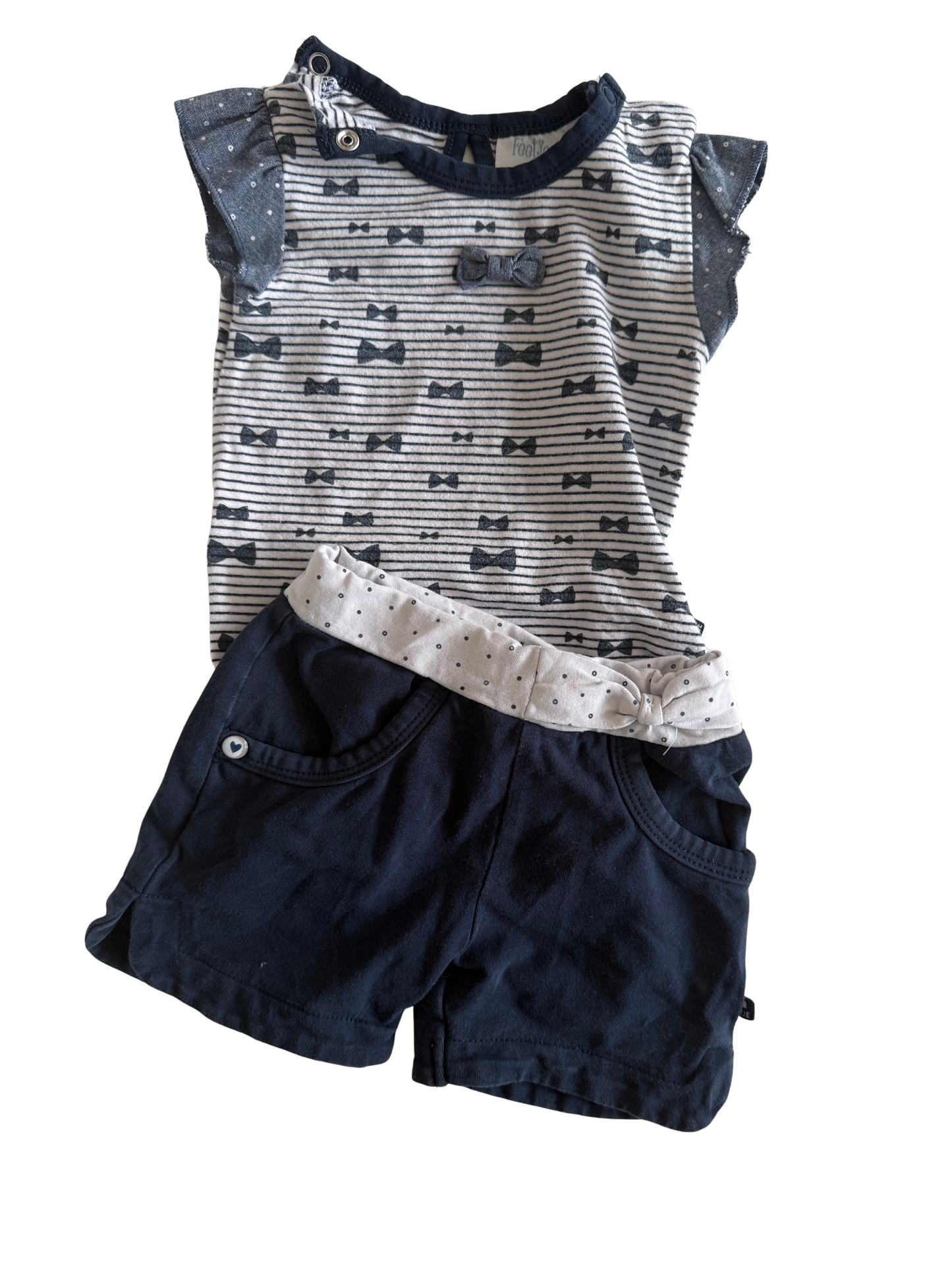 FEETJE Set Body Shorts blau weiß maritim 68