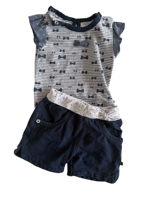 FEETJE Set Body Shorts blau weiß maritim 68