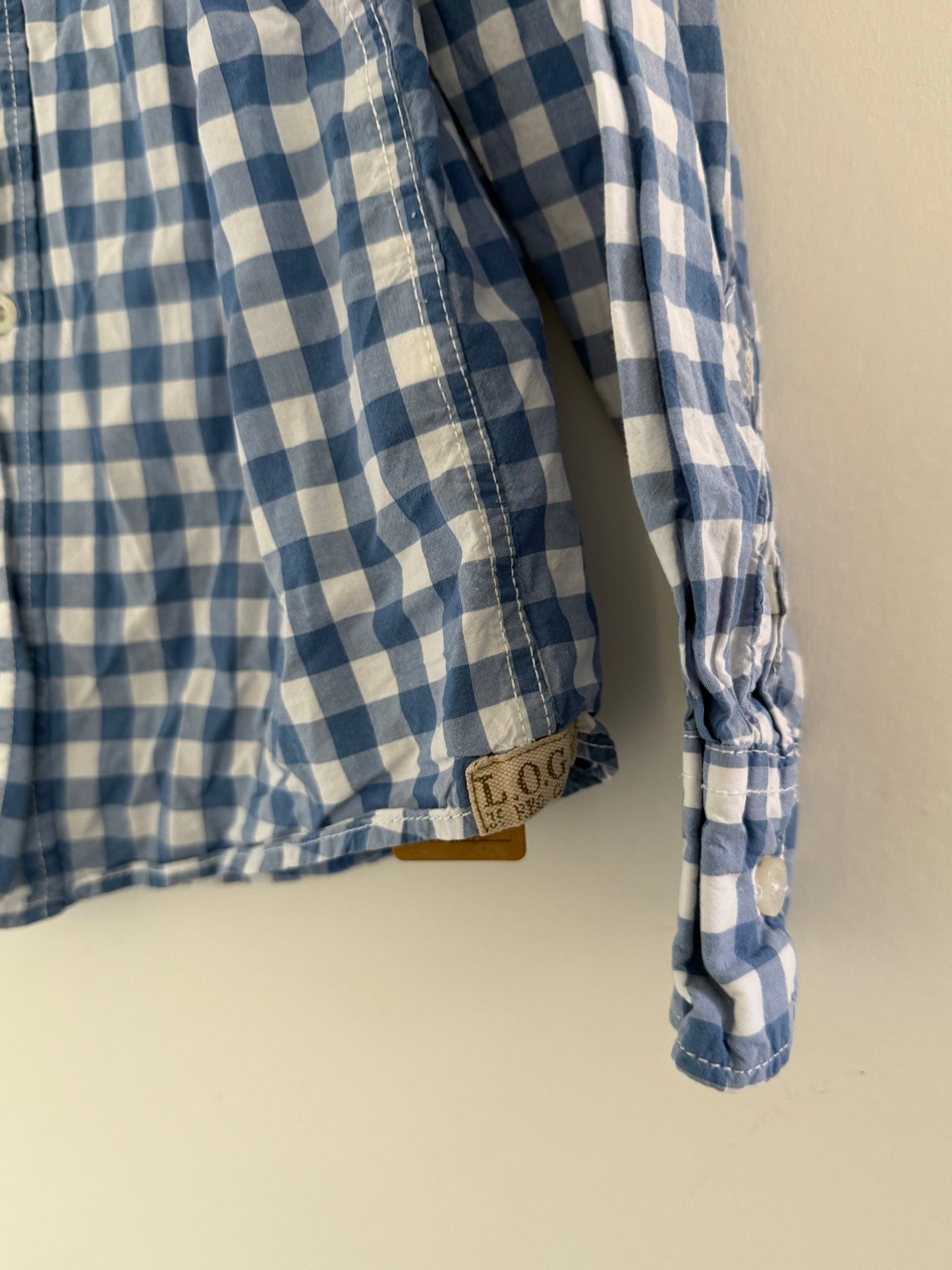 H&M Hemd Karo blau weiß 134