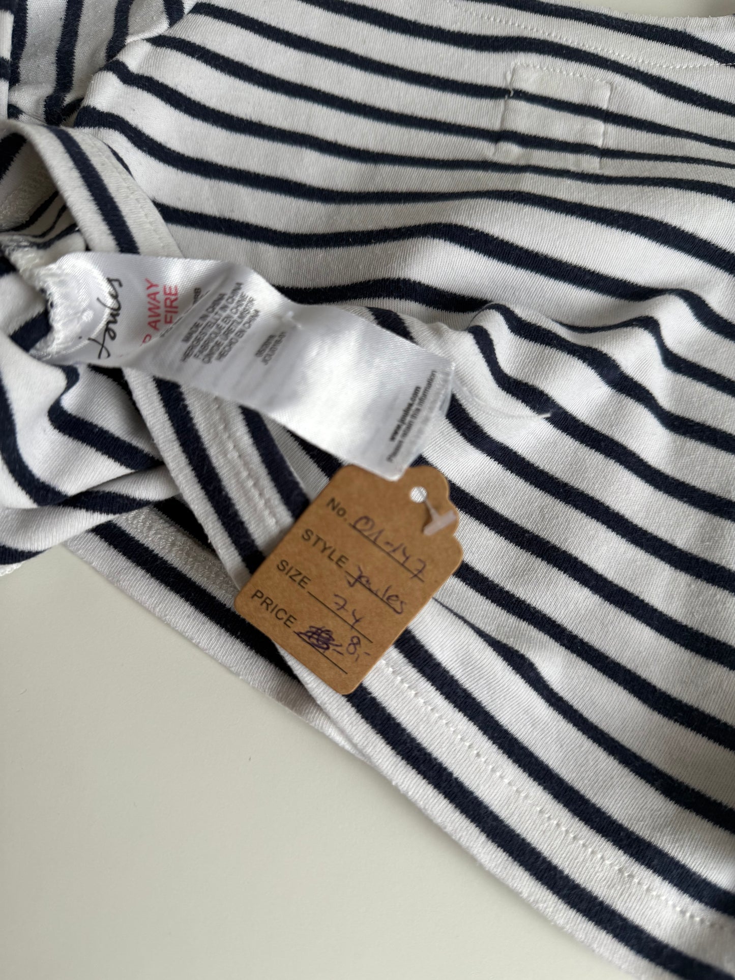 JOULES Langarmshirt blau weiß gestreift 74