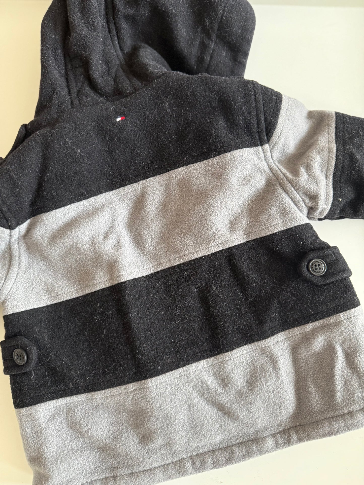 TOMMY HILFIGER Jacke Dufflecoat grau schwarz 74